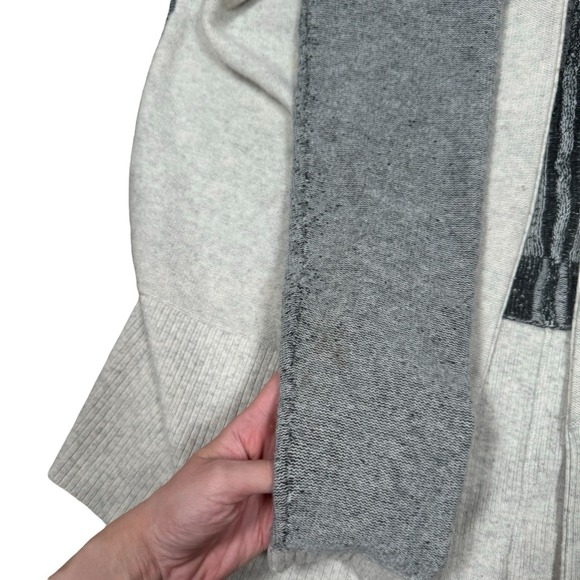 VINCE Cashmere & Wool Sz S Gray & Black Color Block Striped Open Front Cardigan - Picture 6 of 15